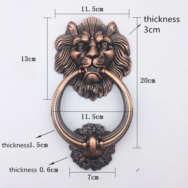 Furniture Hardware Supply - Antique Bronze Lion Head Handle Door