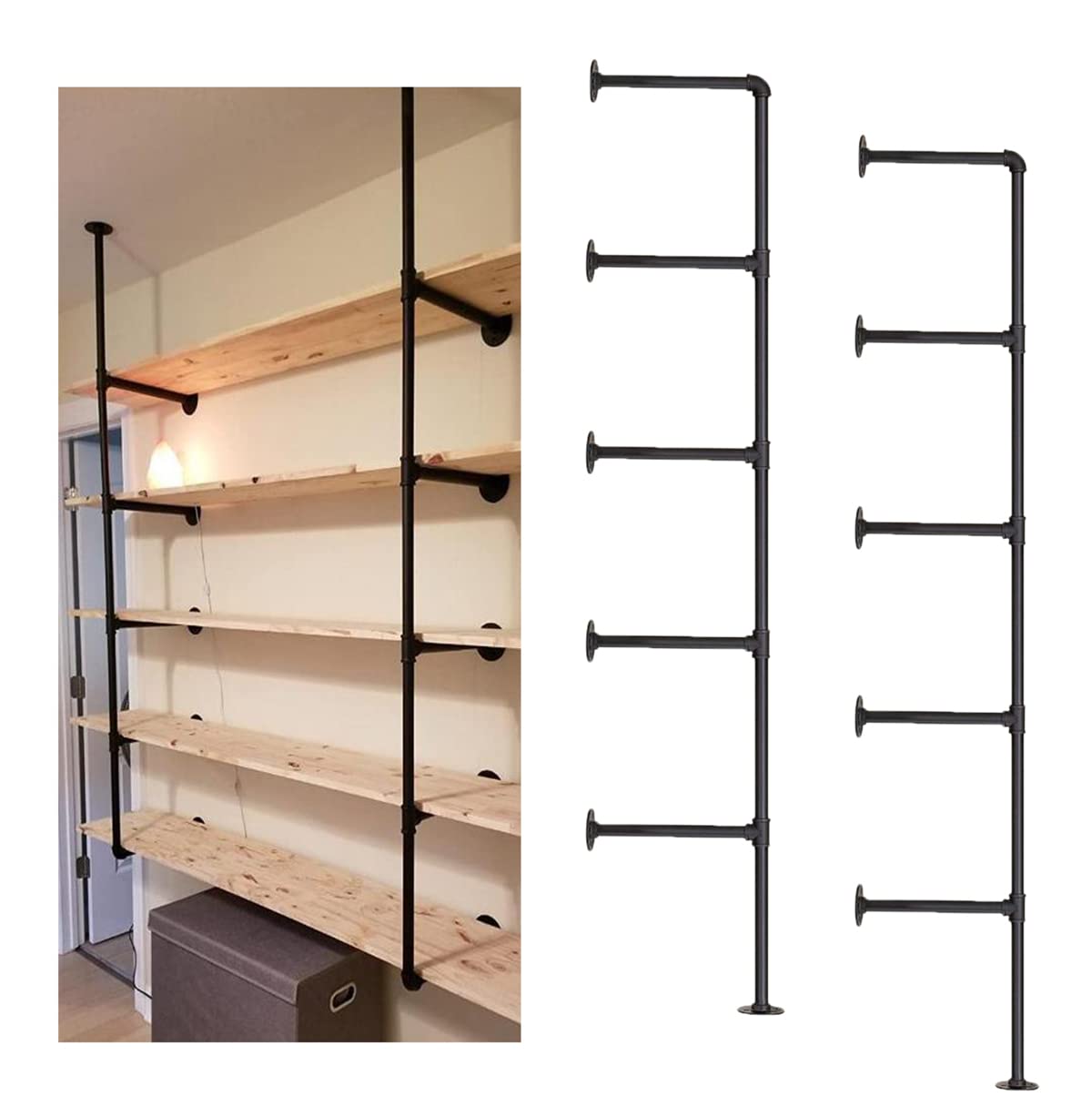 Furniture Hardware In China - Industrial Iron Pipe Shelf Bracket Black