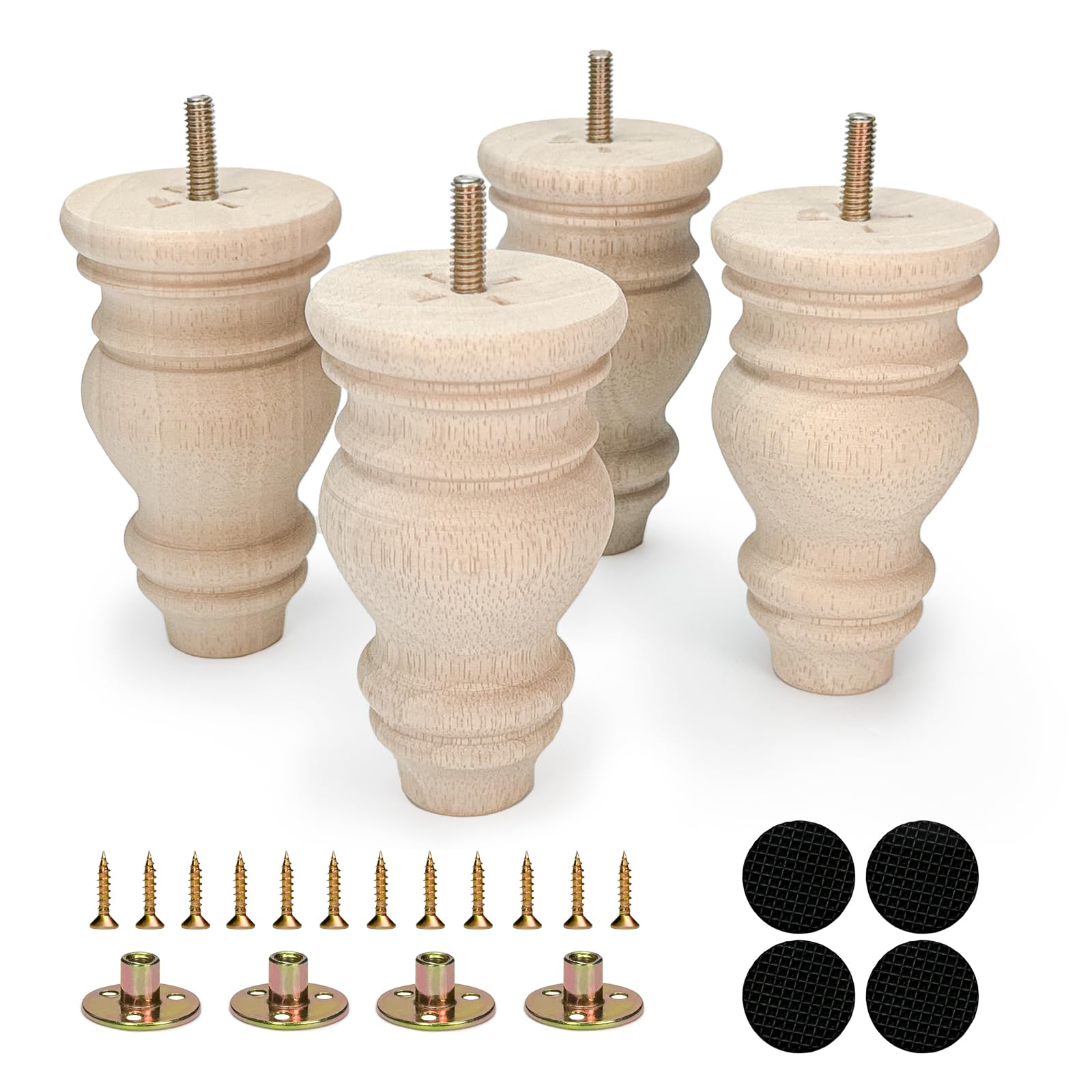 4pcs 5-Inch Unfinished Solid W - Furniture Hardware Bunnings บทวิจารณ์และราคา
