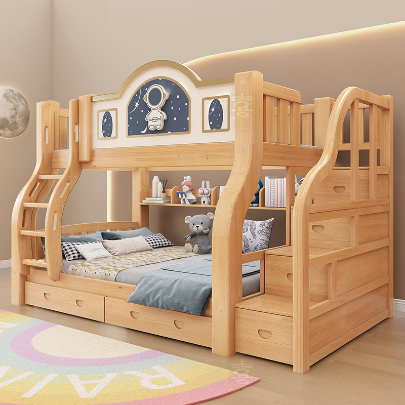 Solid wood two-layer bed Mothe - Furniture Hardware Lowes บทวิจารณ์และราคา