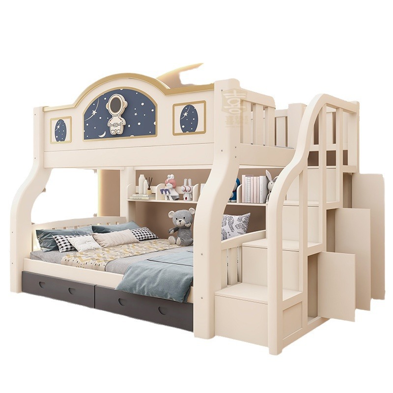 Solid wood two-layer bed Mothe - Furniture Hardware Lowes บทวิจารณ์และราคา