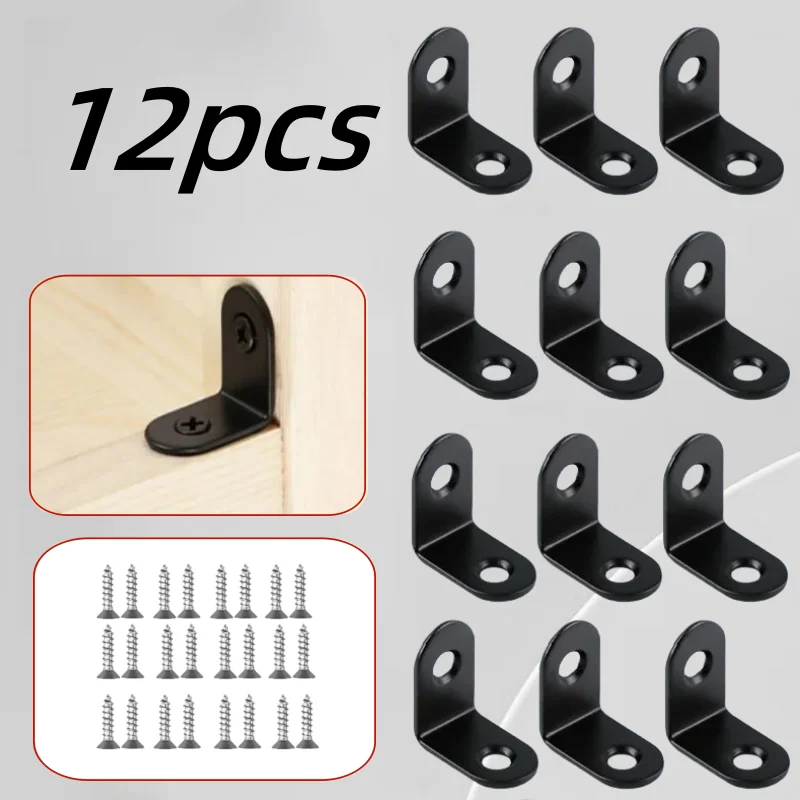 12pcs black metal right angle  - Used Furniture Hardware บทวิจารณ์และราคา