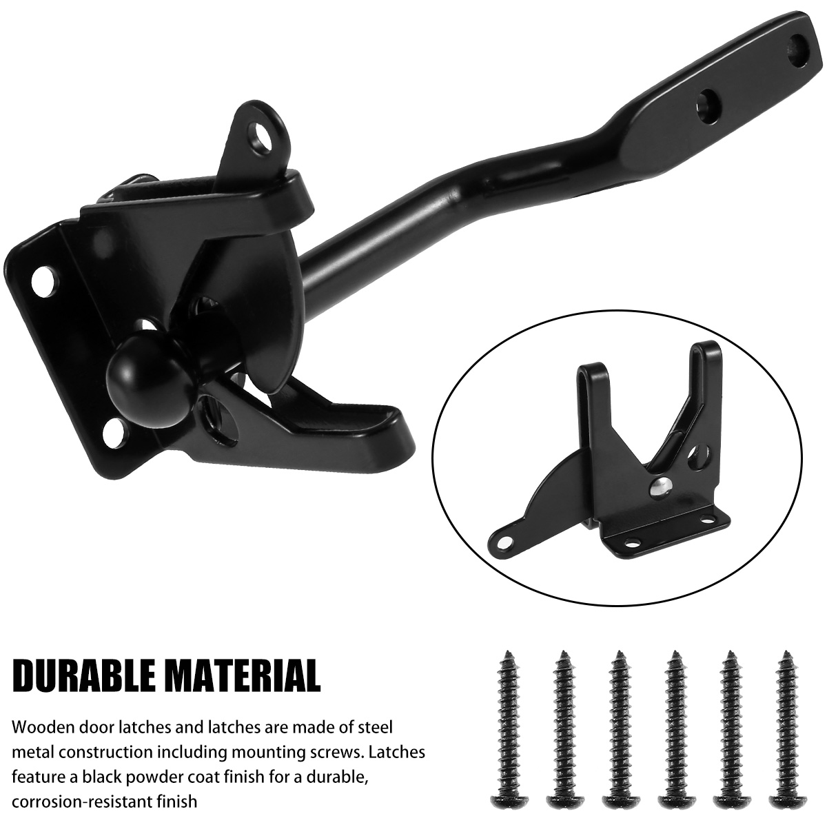 Self-Locking Gate Latch Carbon - Barrel Bolt Slide บทวิจารณ์และราคา