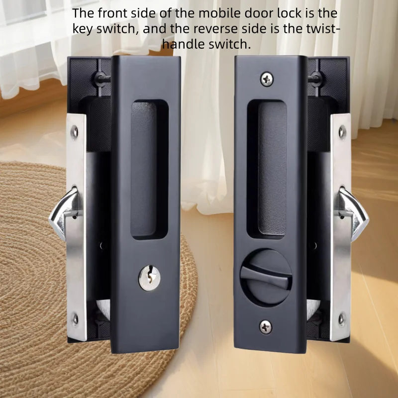 Sliding Door Lock Black Indoor - Furniture And Kitchen Hardware Fitting บทวิจารณ์และราคา