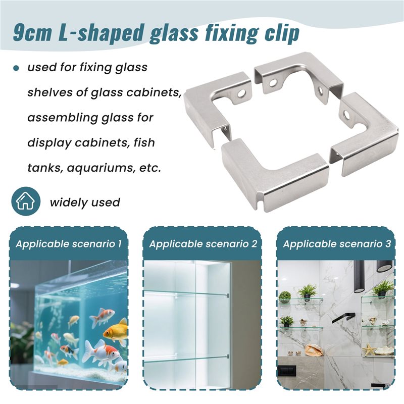 ABUI-4Pcs L Type Glass Fixing  - Furniture Hardware Types บทวิจารณ์และราคา